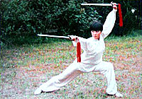 Dr. Ding practicing martial arts